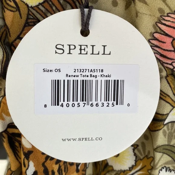 NWT Spell Jungle Tote Market Bag in Khaki - Picture 5 of 8